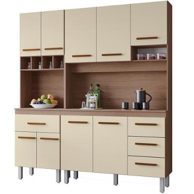 Kit Cozinha 9 Portas 4 Gavetas 180 Cm Vitoria Savana Off White Mobbs