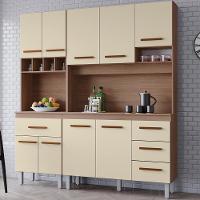 Kit Cozinha 9 Portas 4 Gavetas 180 Cm Vitoria Savana Off White Mobbs - 2
