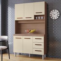 Kit Cozinha 5 Portas 3 Gavetas 120 Cm Vitoria Savana Off White Mobbs - 2