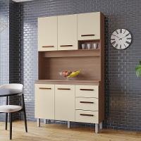 Kit Cozinha 5 Portas 3 Gavetas 120 Cm Vitoria Savana Off White Mobbs - 5