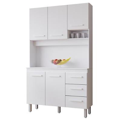 Kit Cozinha 5 Portas 3 Gavetas 120 Cm Vitoria Branco Mobbs