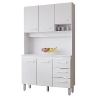 Kit Cozinha 5 Portas 3 Gavetas 120 Cm Vitoria Branco Mobbs - 1