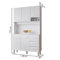 Kit Cozinha 5 Portas 3 Gavetas 120 Cm Vitoria Branco Mobbs - 3