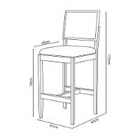 Kit Com 6 Banqueta Milena Madeira Maciça Assento Estofado Encosto De Tela Palha Sextavada Veludo Chumbo 109 - 3