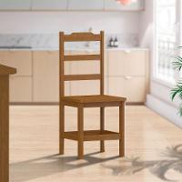 Kit Com 2 Cadeiras De Jantar Madeira Maciça Perola Mel Sem Estofado - 2