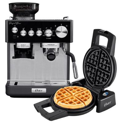 Kit Cafeteira Espresso e Máquina de Waffle Nova Perfect Brew e Perform com 30 Níveis de Moagem Inox