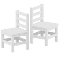 Kit 2 Mini Cadeiras Infantil De Madeira Maciça Infantil Branco S-estofado - 2