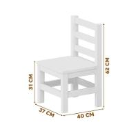 Kit 2 Mini Cadeiras Infantil De Madeira Maciça Infantil Branco S-estofado - 4