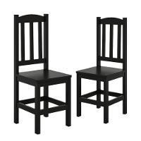 Kit 2 Cadeiras Em Madeira Maciça Diamante Preto Sem Estofado - 5