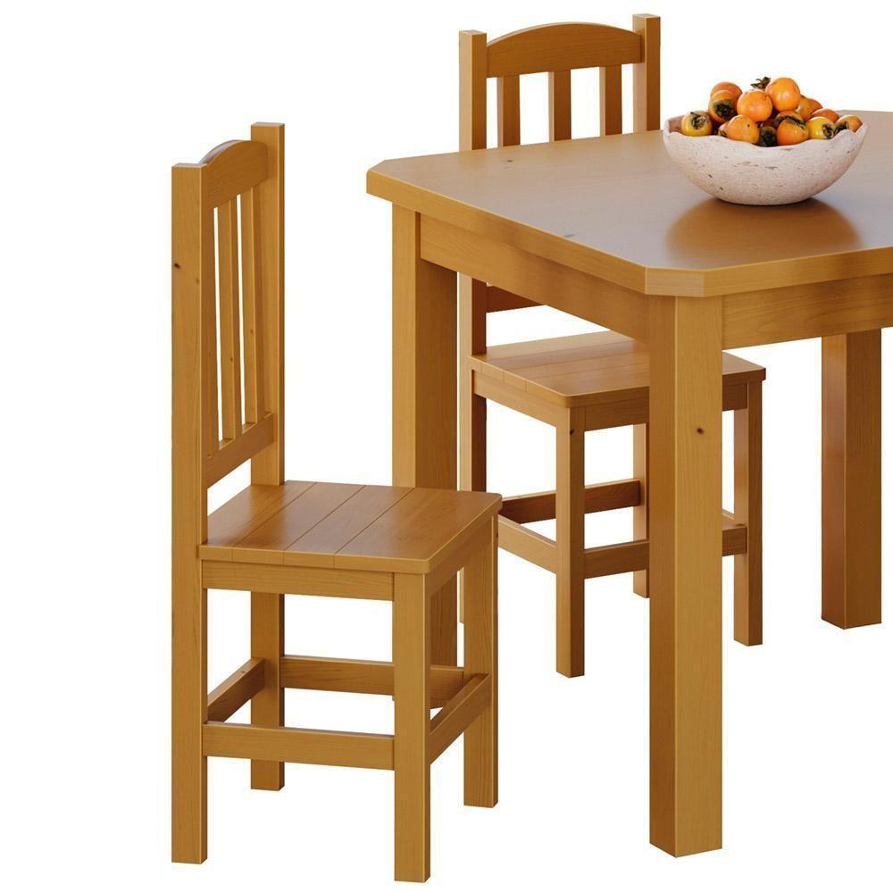 Kit 2 Cadeiras Em Madeira Maciça Diamante Mel Sem Estofado Mel - 3