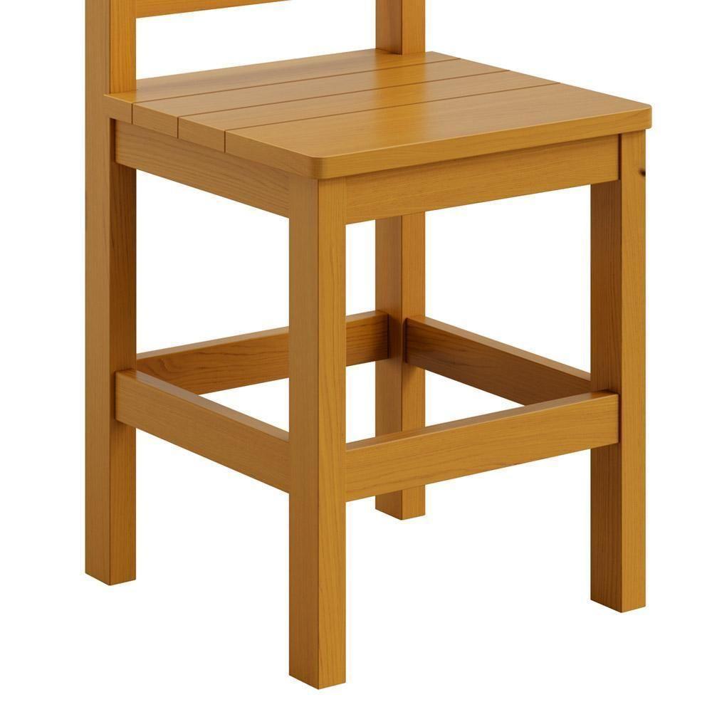 Kit 2 Cadeiras Em Madeira Maciça Diamante Mel Sem Estofado Mel - 4