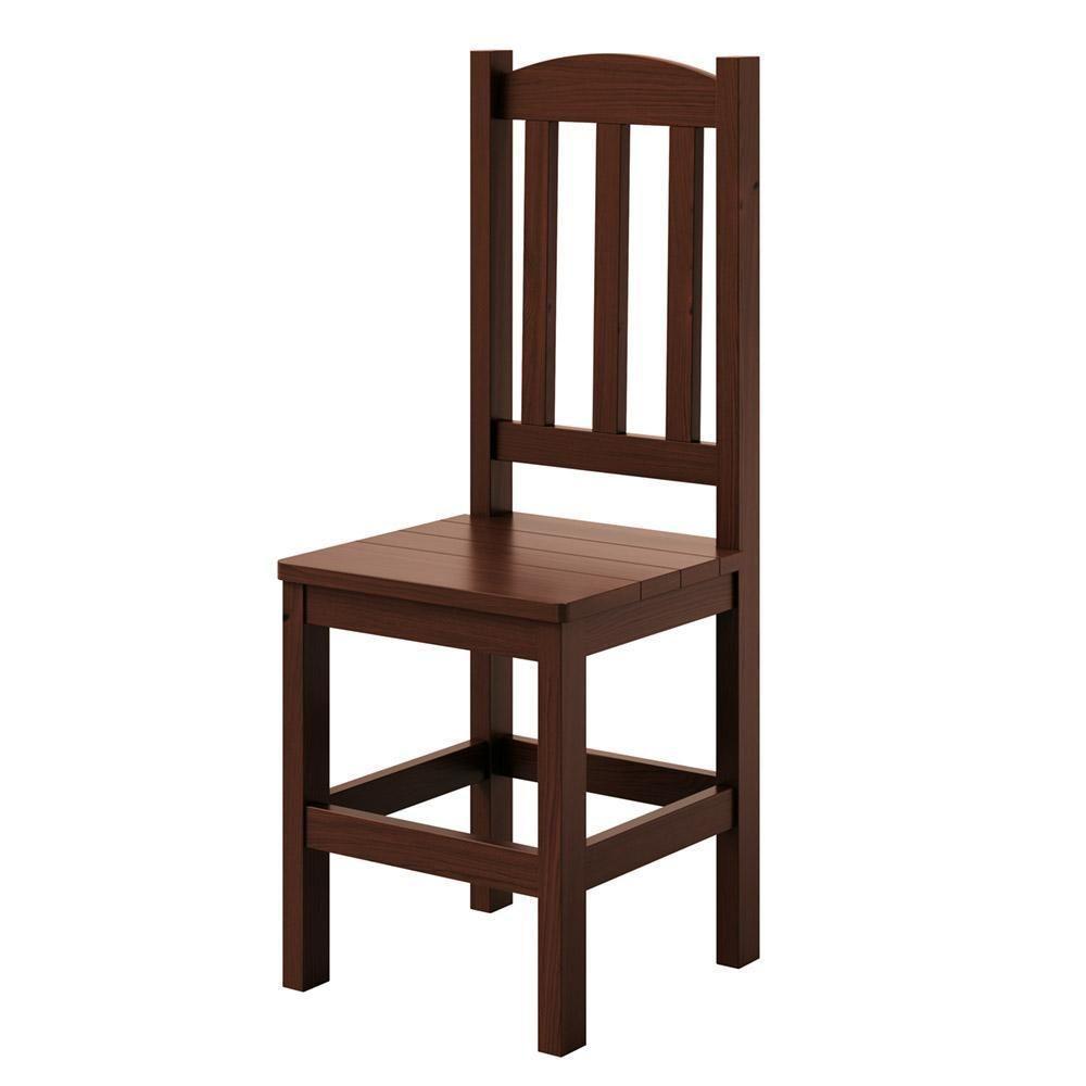 Kit 2 Cadeiras Em Madeira Maciça Diamante Castanho Sem Estofado - 4