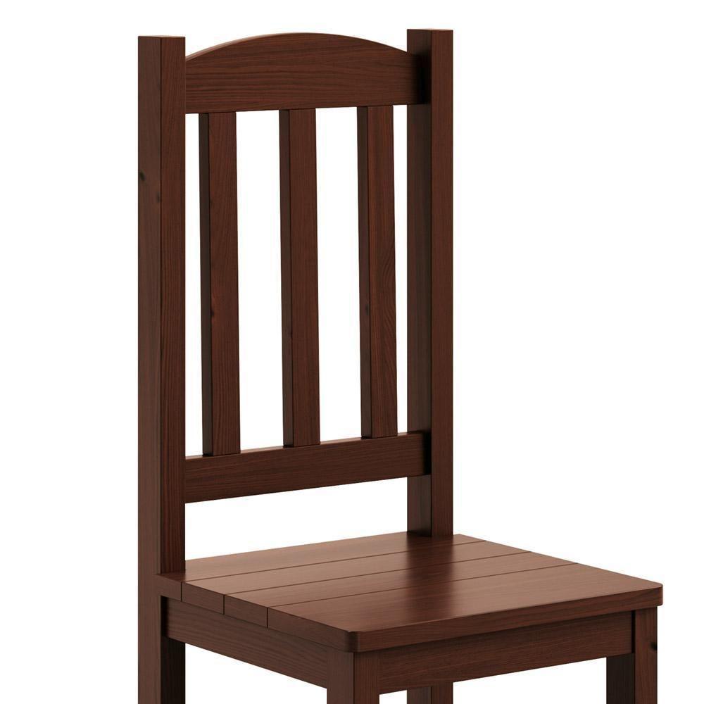 Kit 2 Cadeiras Em Madeira Maciça Diamante Castanho Sem Estofado - 5