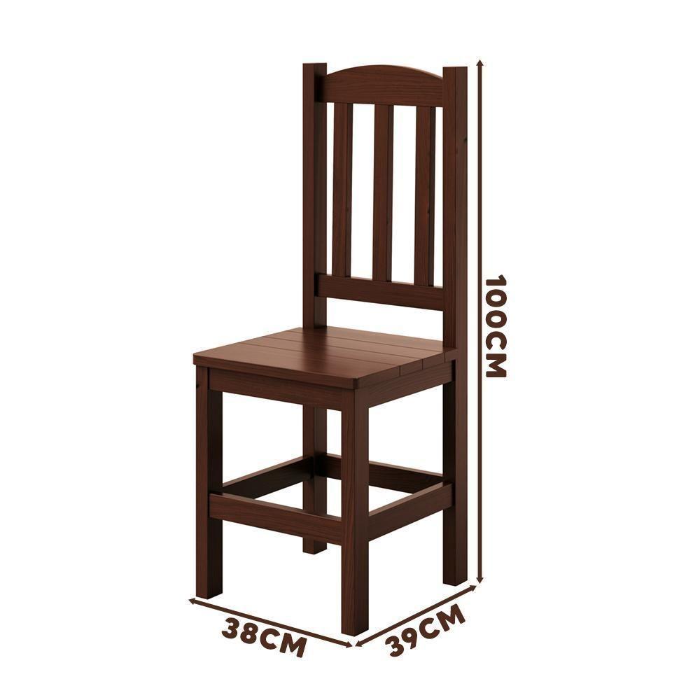 Kit 2 Cadeiras Em Madeira Maciça Diamante Castanho Sem Estofado - 6