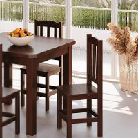 Kit 2 Cadeiras Em Madeira Maciça Diamante Castanho Sem Estofado - 1