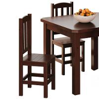 Kit 2 Cadeiras Em Madeira Maciça Diamante Castanho Sem Estofado - 2