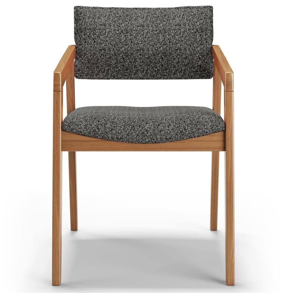 Kit 06 Cadeiras Para Sala De Jantar Estar Miving Giorgia L02 Linho Mescla Chumbo - Lyam Decor - 3