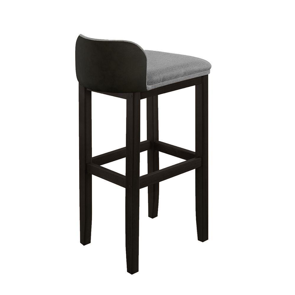 Kit 2 Banquetas Onix Courino Linho Eucalipto Maciço Preto - 4