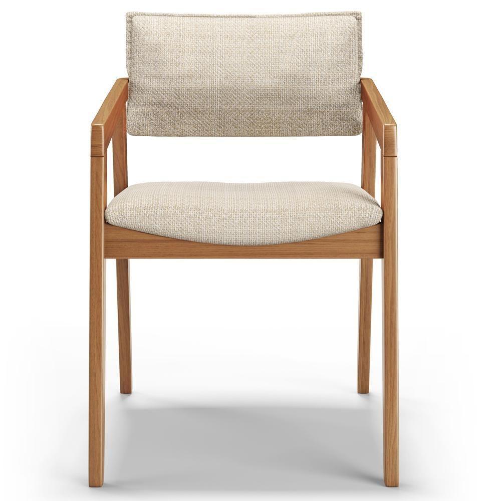 Kit 06 Cadeiras Para Sala De Jantar Estar Living Giorgia L02 Linho Palha - Lyam Decor - 3