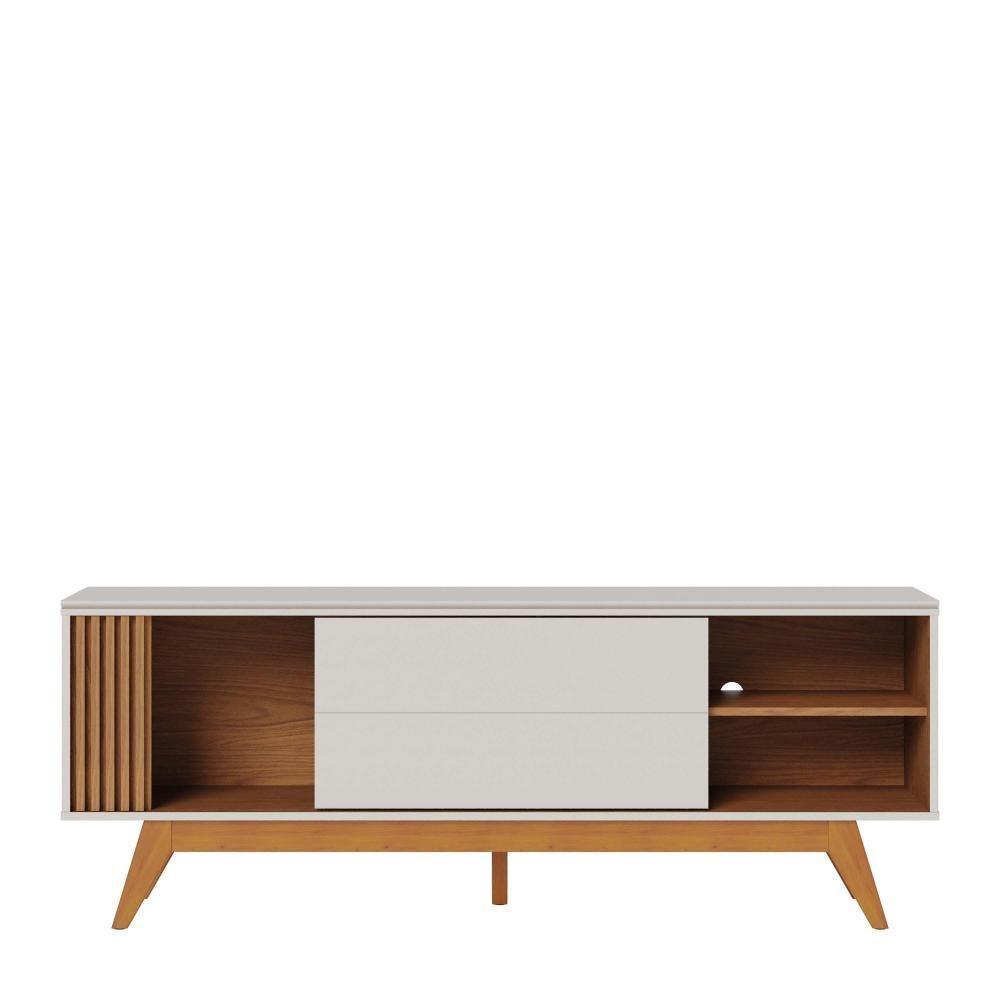 Rack Bancada Otawa Com Mesa De Centro Jeri Off White Freijó - Colibri - 4