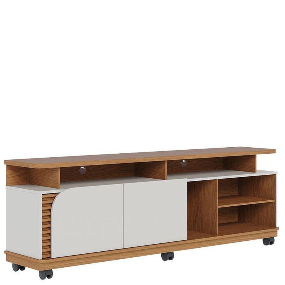 Rack Bancada Jurerê 1.8 Freijó Off White Matte Com Mesa De Centro Jeri Off White Freijó - Colibri - 2