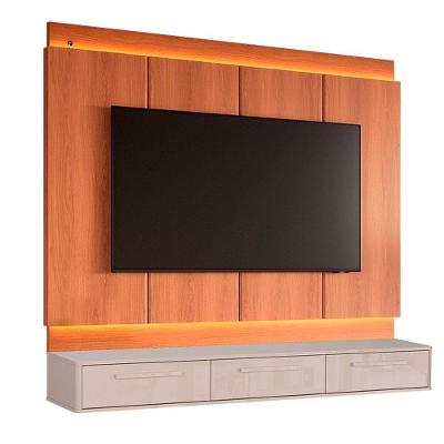 Rack Bancada Com Painel Para Tv De Até 75 Com Led Maka Jequitiba-off White