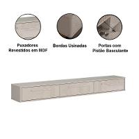 Rack Bancada Com Painel Para Tv De Até 75 Com Led Maka Jequitiba-off White - 5