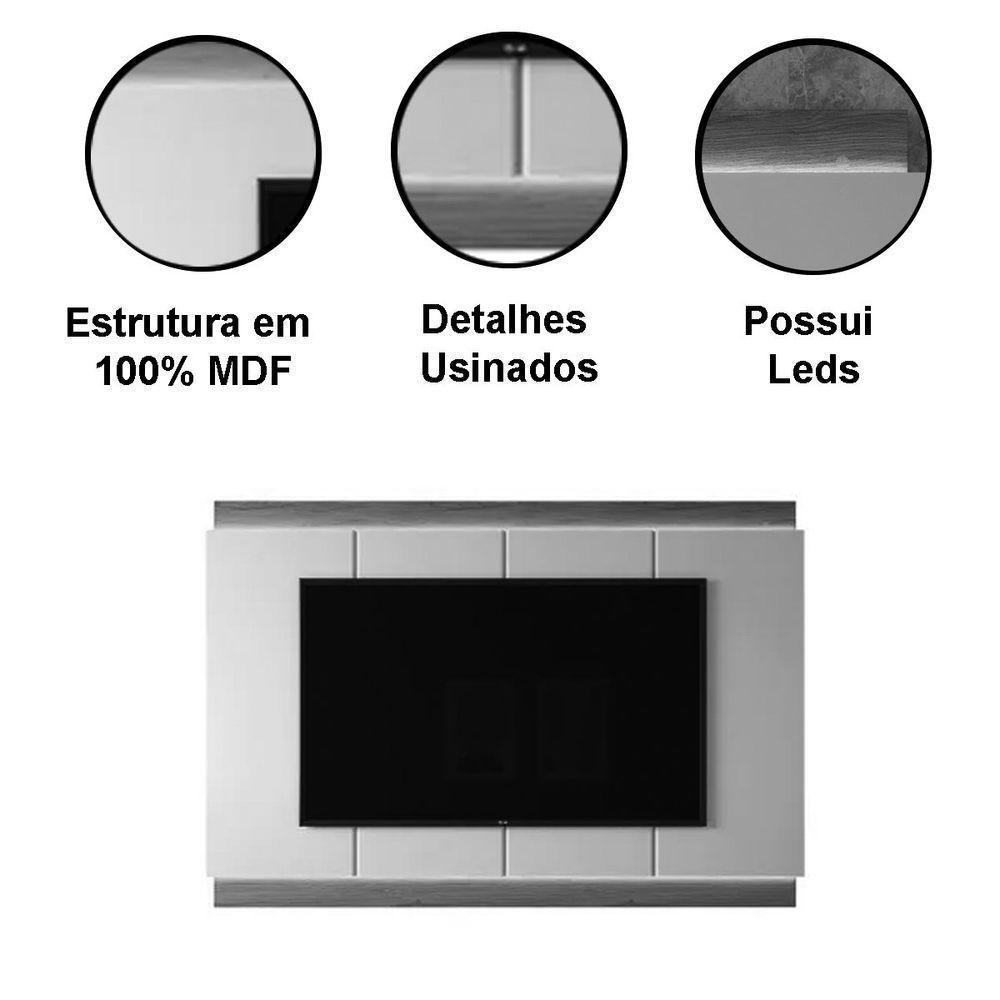 Rack Bancada Com Painel Para Tv De Até 75 Em Mdf Line Jequitiba - 3