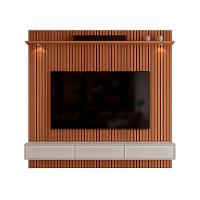 Rack Bancada Com Painel Para Tv De Até 75 Com Led Bel Jequitibá Ripado 3d-off White - 1