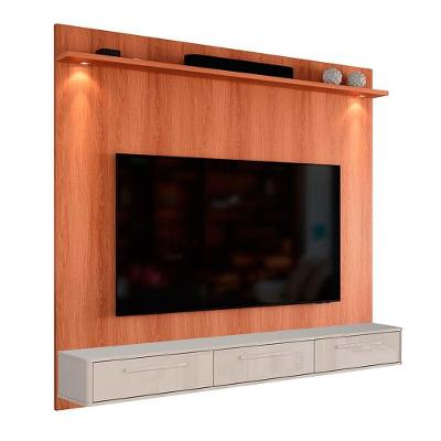 Rack Bancada Com Painel Para Tv De Até 75 Com Led Bel Jequitiba-off White