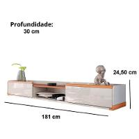 Rack Bancada Com Painel Para Tv De Até 75 Com Led Ariel Jequitibá Ripado 3d-off White - 6