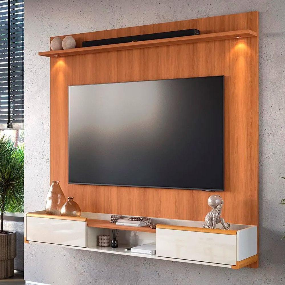 Rack Bancada Com Painel Para Tv De Até 75 Com Led Ariel Jequitiba-off White - 7