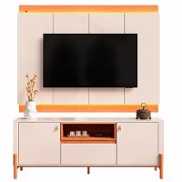 Rack Bancada Com Painel Para Tv De Até 75 100% Mdf Holanda Jequitiba-off White - 1