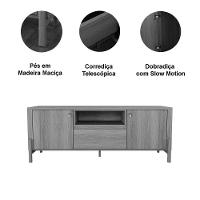 Rack Bancada Com Painel Para Tv De Até 75 100% Mdf Holanda Jequitiba-off White - 6