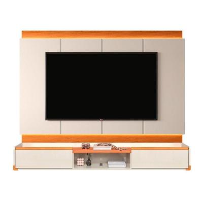 Rack Bancada Com Painel Para Tv De Até 70? Em Mdf Com Led Hile Off White-jequitiba