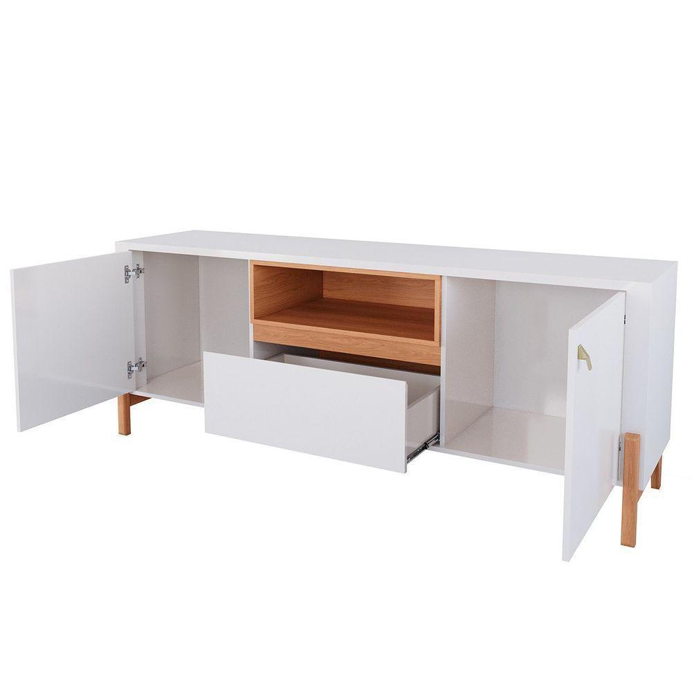 Rack Bancada Com Painel Para Tv De Até 70 Com Led Dalua Jequitiba-off White - 4