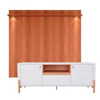 Rack Bancada Com Painel Para Tv De Até 70 Com Led Dalua Jequitiba-off White - 1