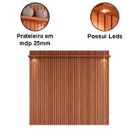 Rack Bancada Com Painel Para Tv De Até 70 Com Led Luari Jequitibá Ripado 3d-off White