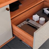 Rack Bancada 1 Porta 2 Gavetas E Painel Para Tv De Até 55 Rivire 1.3 Jequitibá Ripado 3d-off White