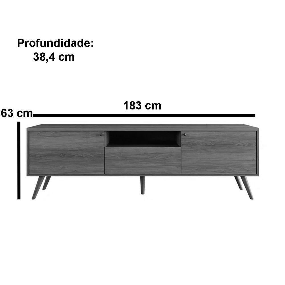 Rack Bancada Com Painel Para Tv De Até 70 Rivire 1 Porta Jequitiba - 6