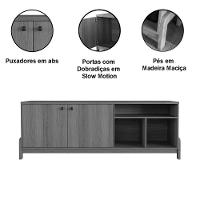 Rack Bancada Com Painel Para Tv De Até 70 Com Led Magnu Jequitiba-off White - 5