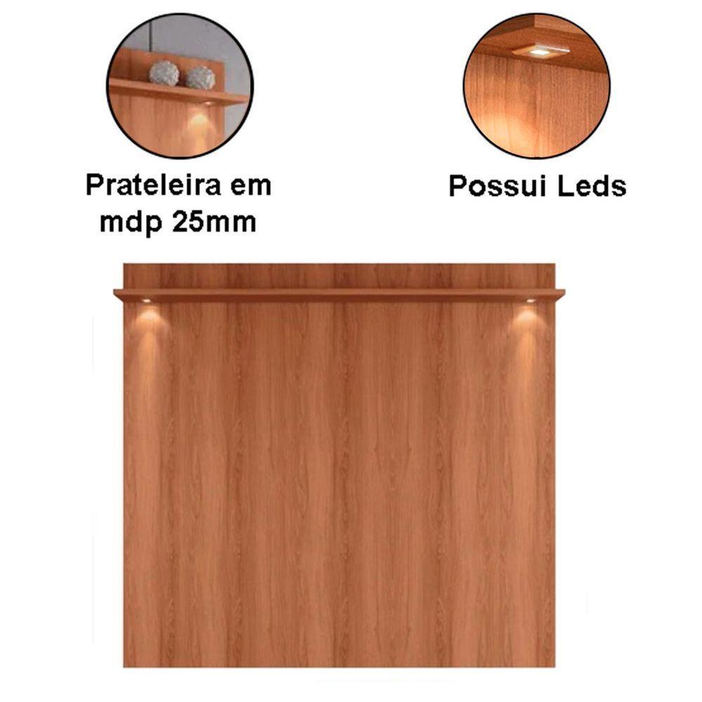 Rack Bancada Com Painel Para Tv De Até 70 Com Led Luari Jequitiba-off White - 4