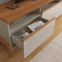 Rack Bancada Com Painel 1 Porta 2 Gavetas Para Tv De Até 75 Viron Jequitiba-off White - 5