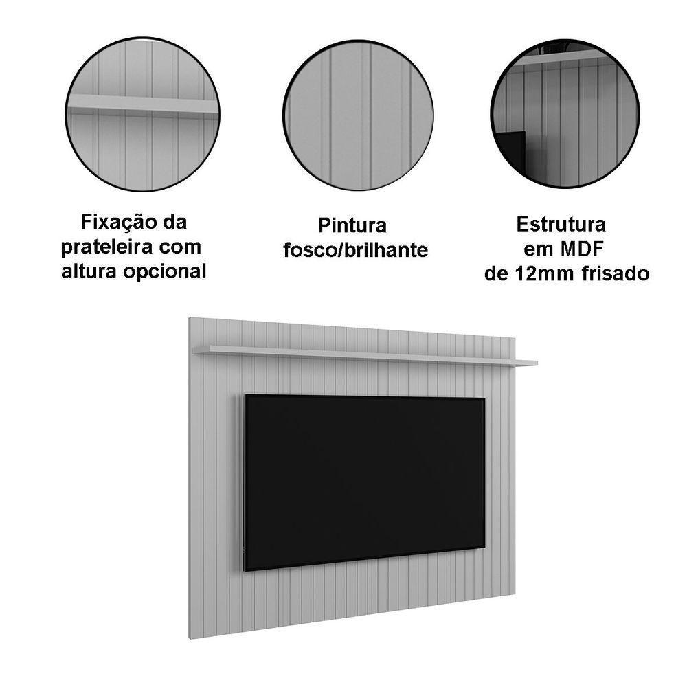 Rack Bancada Com Painel Para Tv De Até 70 Em Mdf Euro Off White-jequitiba - 4