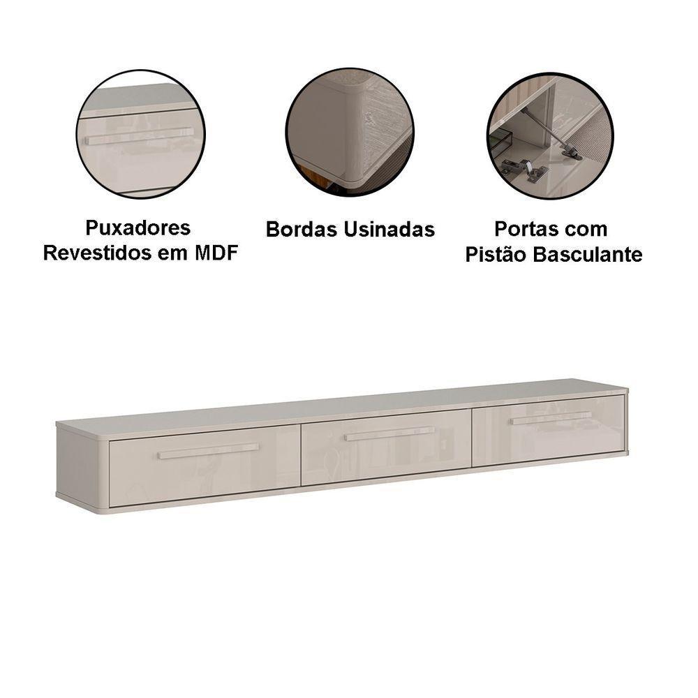Rack Bancada Com Painel Para Tv De Até 70 Dalvi Off White-jequitiba - 5