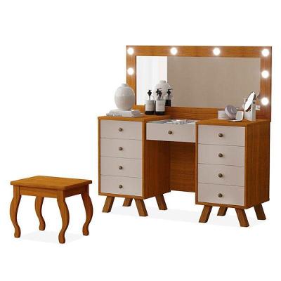 Penteadeira Camarim Mila Com Banqueta Freijó Mani - Luapa Móveis