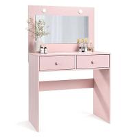 Penteadeira Camarim E Banqueta Maia Com Almofada Rose - Luapa Móveis - 2