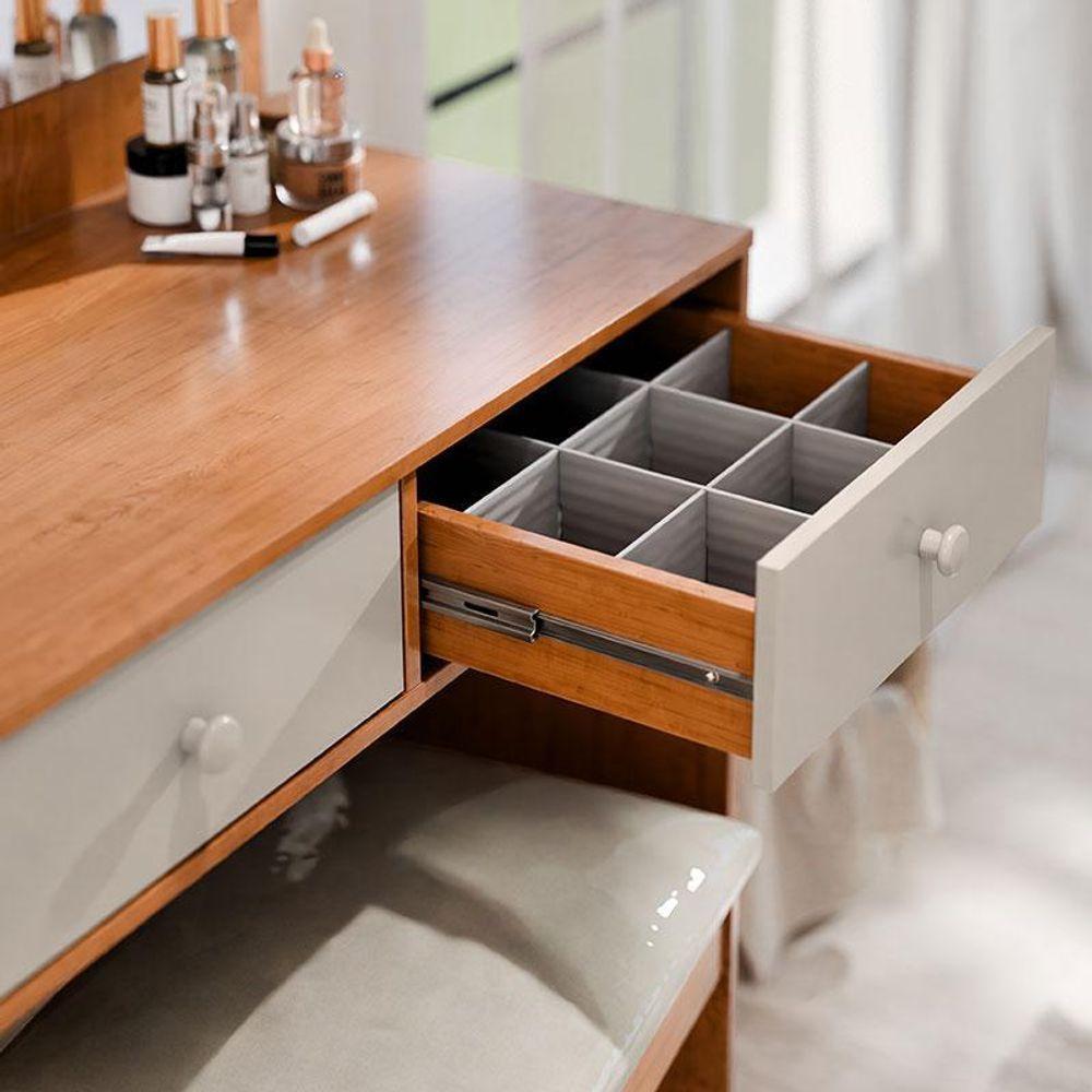 Penteadeira Camarim E Banqueta Maia Com Almofada Freijó Mani - Luapa Móveis - 3