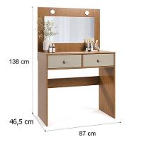 Penteadeira Camarim E Banqueta Maia Com Almofada Freijó Mani - Luapa Móveis