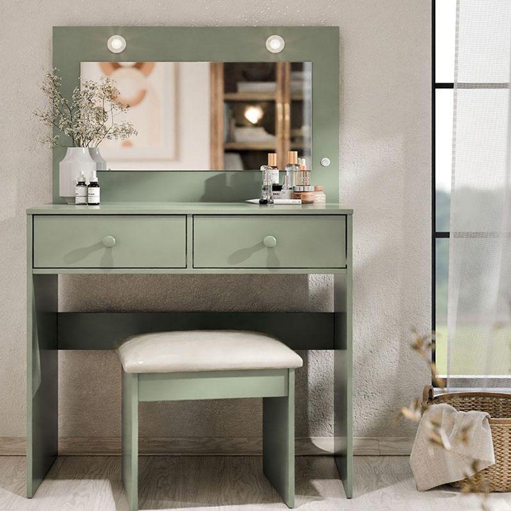 Penteadeira Camarim E Banqueta Maia Com Almofada Caapi - Luapa Móveis - 6